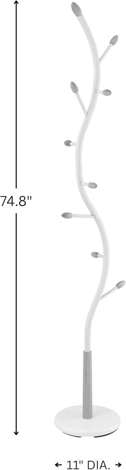 Modern Freestanding Coat Rack, Branch-Style Entryway Organizer