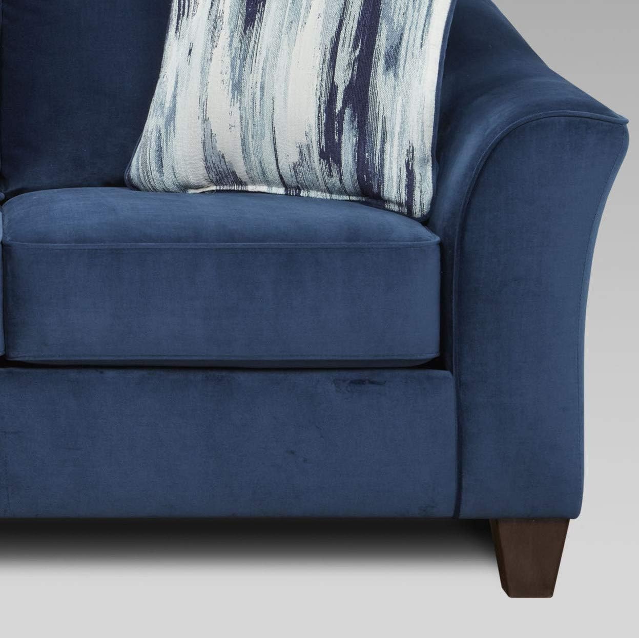 Pillowback Loveseat Sofa, Soft Textured Fabric 2-Seater Couch