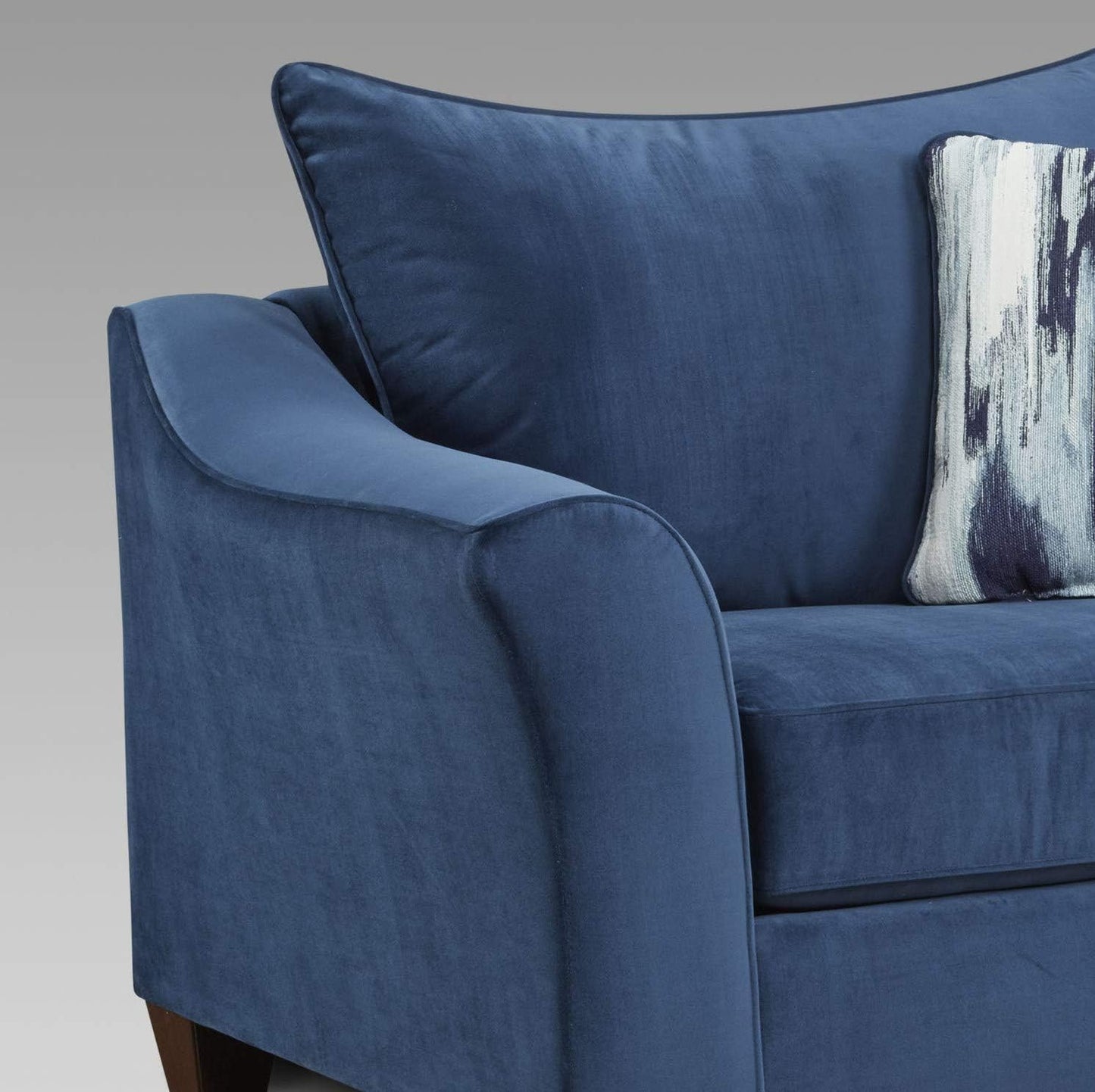 Pillowback Loveseat Sofa, Soft Textured Fabric 2-Seater Couch