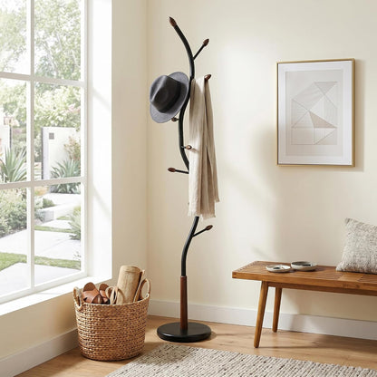 Modern Freestanding Coat Rack, Branch-Style Entryway Organizer