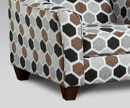 Contemporary Fabric Accent Chair, Plush Pillowback Lounge Chair