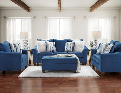 Pillowback Loveseat Sofa, Soft Textured Fabric 2-Seater Couch
