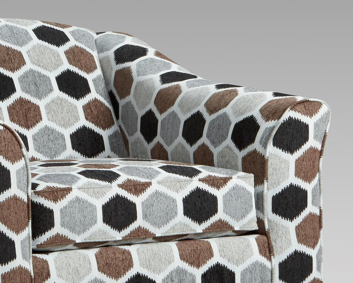 Contemporary Fabric Accent Chair, Plush Pillowback Lounge Chair