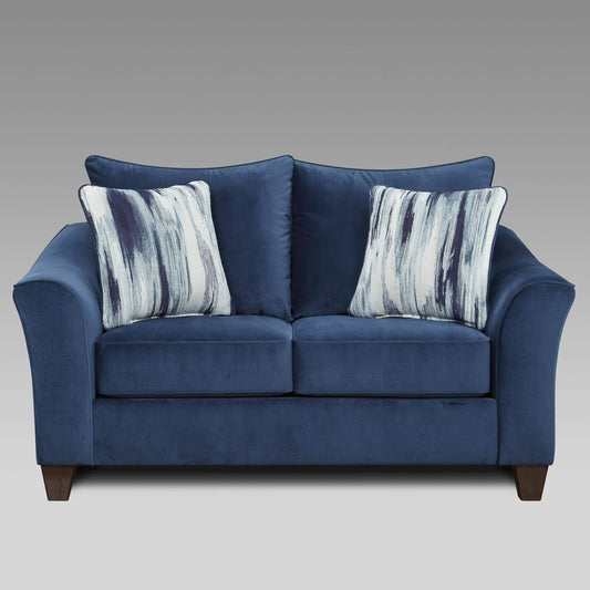 Pillowback Loveseat Sofa, Soft Textured Fabric 2-Seater Couch