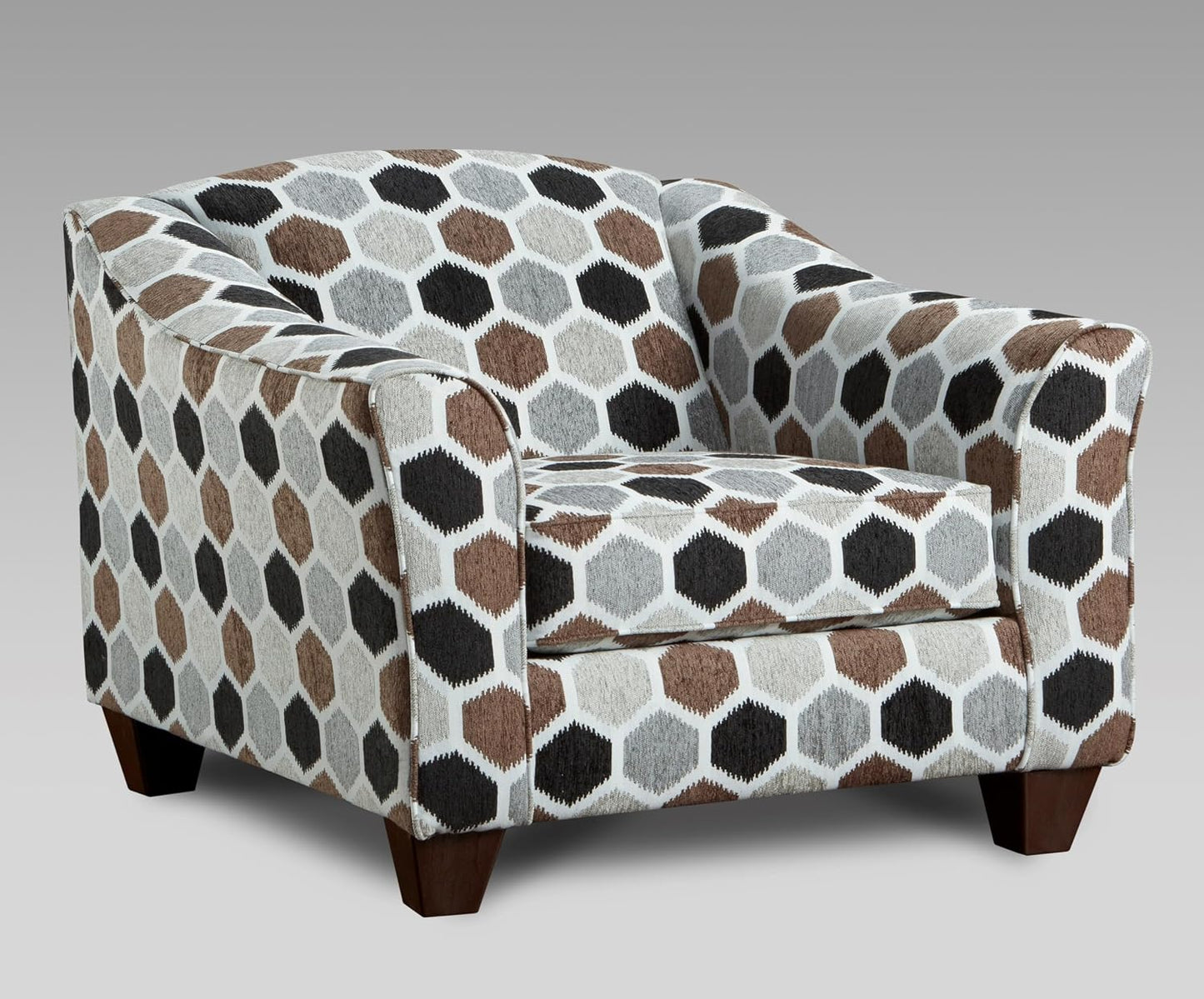 Contemporary Fabric Accent Chair, Plush Pillowback Lounge Chair