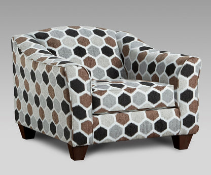 Contemporary Fabric Accent Chair, Plush Pillowback Lounge Chair