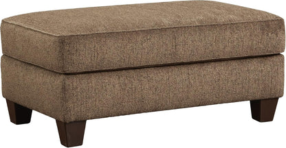 Large Brown Cocktail Ottoman, Soft Upholstered Footrest & Accent Seat