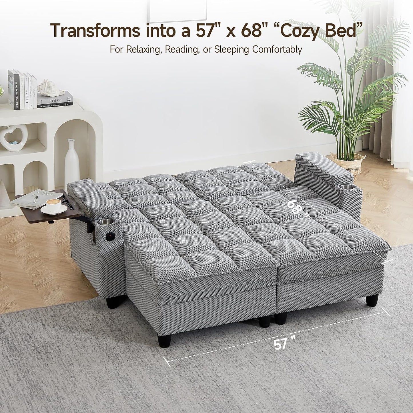Adjustable Backrest Loveseat Sofa, Modern Lounge Couch for Living Room