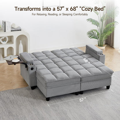 Adjustable Backrest Loveseat Sofa, Modern Lounge Couch for Living Room