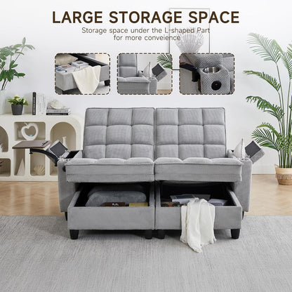Adjustable Backrest Loveseat Sofa, Modern Lounge Couch for Living Room