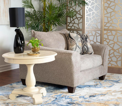 Platinum Fabric Accent Chair & Ottoman Set, Plush Pillowback Lounge Chair