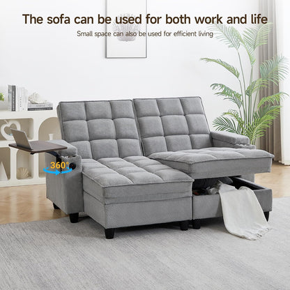 Adjustable Backrest Loveseat Sofa, Modern Lounge Couch for Living Room