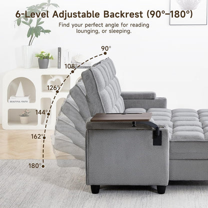 Adjustable Backrest Loveseat Sofa, Modern Lounge Couch for Living Room