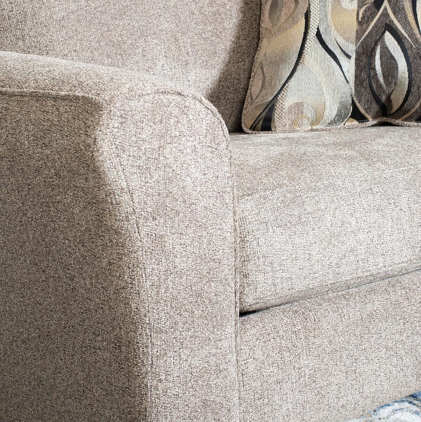 Platinum Fabric Accent Chair & Ottoman Set, Plush Pillowback Lounge Chair